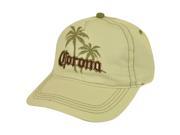 Corona Extra Mexico Beer Palm Tree Garment Wash Velcro Adjustable Hat Cap Beige