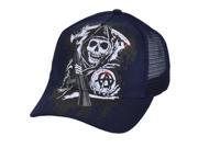 Sons of Anarchy Snapback Mesh Print TV Show Fear the Reaper Skulls Blue Hat Cap