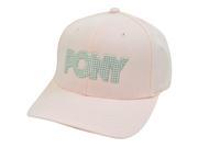 PONY WOMENS PINK SILVER HAT CAP FLEX FIT MED LARGE
