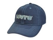 Levis Famous Denim Jeans Faux Leather Strap Garment Wash Buckle Blue Hat Cap