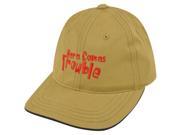 Wings Beachwear Here Comes Trouble Youth Relaxed Adjustable Velcro Khaki Hat Cap