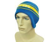HAT KNIT BEANIE TOQUE EAR FLAPS CORONA BEER CERVEZA BLUE YELLOW AMERICAN NEEDLE
