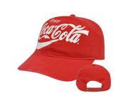 Enjoy Coca Cola Garment Wash Pop Soda Drink Adjustable Snapback Curved Bill Hat