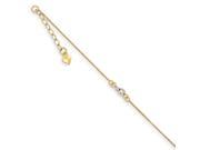 14k Two Tone Mirror Bead Anklet