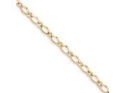 14K Two tone Oval and Diamond Cut Circle Bracelet