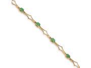 14k Diamond and Emerald Bracelet