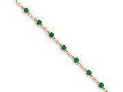 14k Diamond and Emerald Bracelet