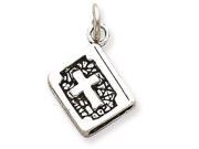 Sterling Silver Antiqued 3-D Bible Charm Sterling Silver Antiqued 3-D Bible Charm