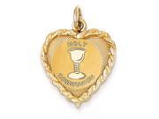 14k Holy Communion Heart Disc Charm 14k Holy Communion Heart Disc Charm