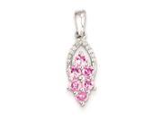 Sterling Silver Diamond Pink Tourmaline Pendant