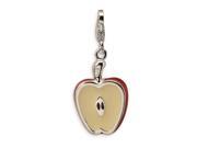 Sterling Silver 3-D Enameled Apple Half w/Lobster Clasp Charm Sterling Silver 3-D Enameled Apple Half w/Lobster Clasp Charm