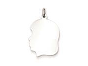 Sterling Silver Engraveable Girl Disc Charm Sterling Silver Engraveable Girl Disc Charm