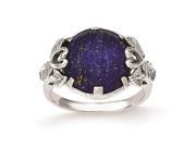 Sterling Silver Rhodium-plated w/Lapis Lazuli Ring