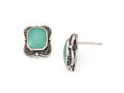 Sterling Silver Marcasite and Reconstituted Turquoise Earrings
