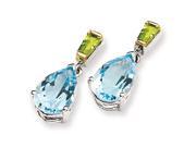 Sterling Silver & 14K Sky Blue Topaz and Peridot Earrings Sterling Silver & 14K Sky Blue Topaz and Peridot Earrings