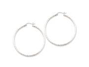 Sterling Silver Rhodium-plated 2.00mm Diamond Cut Hoop Earrings Sterling Silver Rhodium-plated 2.00mm Diamond Cut Hoop Earrings