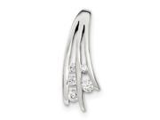 Sterling Silver Polished CZ Chain Slide Pendant Sterling Silver Polished CZ Chain Slide Pendant