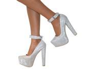 WOMENS ANKLE STRAP CUFF PLATFORM BLOCK CHUNKY HIGH HEELS COURT SHOES ZIP SIZE