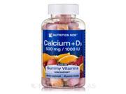 Calcium D3 Gummy Vitamins 500 mg 1000 IU Assorted Flavors 60 Gummies by
