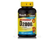 D 2000 IU Vitamin D3 Ultra Strength 120 Softgels by Mason Natural