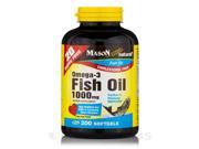 Omega 3 Fish Oil 1000 mg Cholesterol Free 200 Softgels by Mason Natural