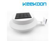 KeeKoon Solar Power Motion Sensor Panel 3 LED Fence Gutter Light for Outdoor Garden Roof Wall Lobby Pathway Lamp Warm White