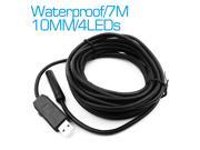LENs 10MM Inspection Endoscope Borescope Camera Waterproof with 4 LEDs Snake Scope Camera Tube Visual Camera Endoscopie 7M Cable