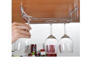 Double Rows SUS304 Stainless Steel Red Wine Champagne Glass Holder Under Cabinet Stemware Rack Hanging Goblet Rack Cup Holder