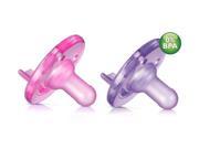 Philips 2 Pack AVENT Soothie Pacifier Pink Purple 0 3 Months