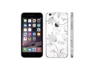 White Lily Pattern Vinyl Skins for iPhone 6 Decoration with Logo hollow carved