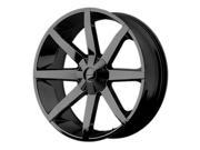 KMC KM651 Slide 22x9.5 5x135 5x139.7 15mm Gloss Black Wheel Rim