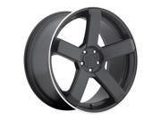 Dropstars 644B 22x10.5 5x114.3 5x120 42mm Black Machined Wheel Rim
