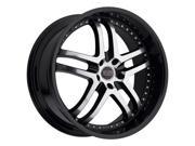 Milanni 9012 Kapri 22x10.5 5x120 20mm Black Machined Wheel Rim