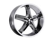 Milanni 459 Bel Air 5 22x8.5 5x114.3 5x120 18mm Chrome Black Wheel Rim