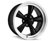 Ridler 675 17x8 5x4.75 0mm Black Machined Wheel Rim
