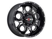 Worx 809BM Rebel 18x9 8x165.1 8x6.5 12mm Black Milled Wheel Rim