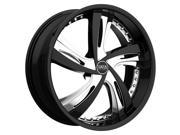Status S835 Fantasy 22x9 5X120 15mm Black Chrome Wheel Rim