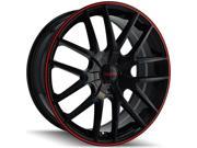 Touren TR60 17x7.5 4x100 4x114.3 42mm Black Red Wheel Rim