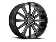 Platinum 270BM Pivot 22x9.5 6x139.7 6x5.5 25mm Black Milled Wheel Rim