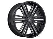 Kraze KR145 Hookah 24x9.5 5x115 5x120 18mm Black Milled Wheel Rim