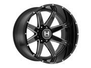 Hostile H109 Alpha 20x12 6x139.7 6x5.5 44mm Black Milled Wheel Rim