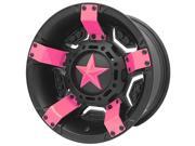 XD811 Rockstar 2 ATV UTV 15x7 4x110 0mm Satin Black Hot Pink Wheel Rim