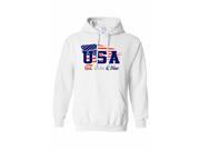Unisex USA Flag Pullover Hoodie Red White Blue Glory