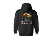 Men s Unisex Pullover Hoodie Crazy Biker Rat