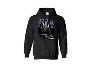 Unisex Pullover Hoodie Black Horse With Lighting