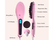 Pink Electric AntiStatic Hair Straightener Comb Hair Brush US Plug Pink Massager