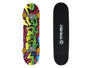 WIN.MAX 9 Plies Maple 3D Double Kick Concave Deck Cool Grip Tape Doodle Skating Skateboard for Primary Intermediate