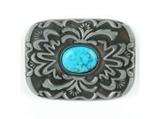 Western Native American Belt Buckle Turquoise Stone Indian Unique Metal Vintage