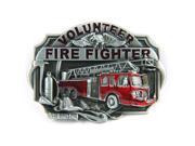 New Vintage Volunteer Peoples Hero Fire Fighter Truck Western Plain Belt Buckle