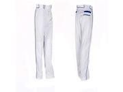 1Pr Combat Adult XX Large White Royal Loose Fit Piped Pants Baseball Softball